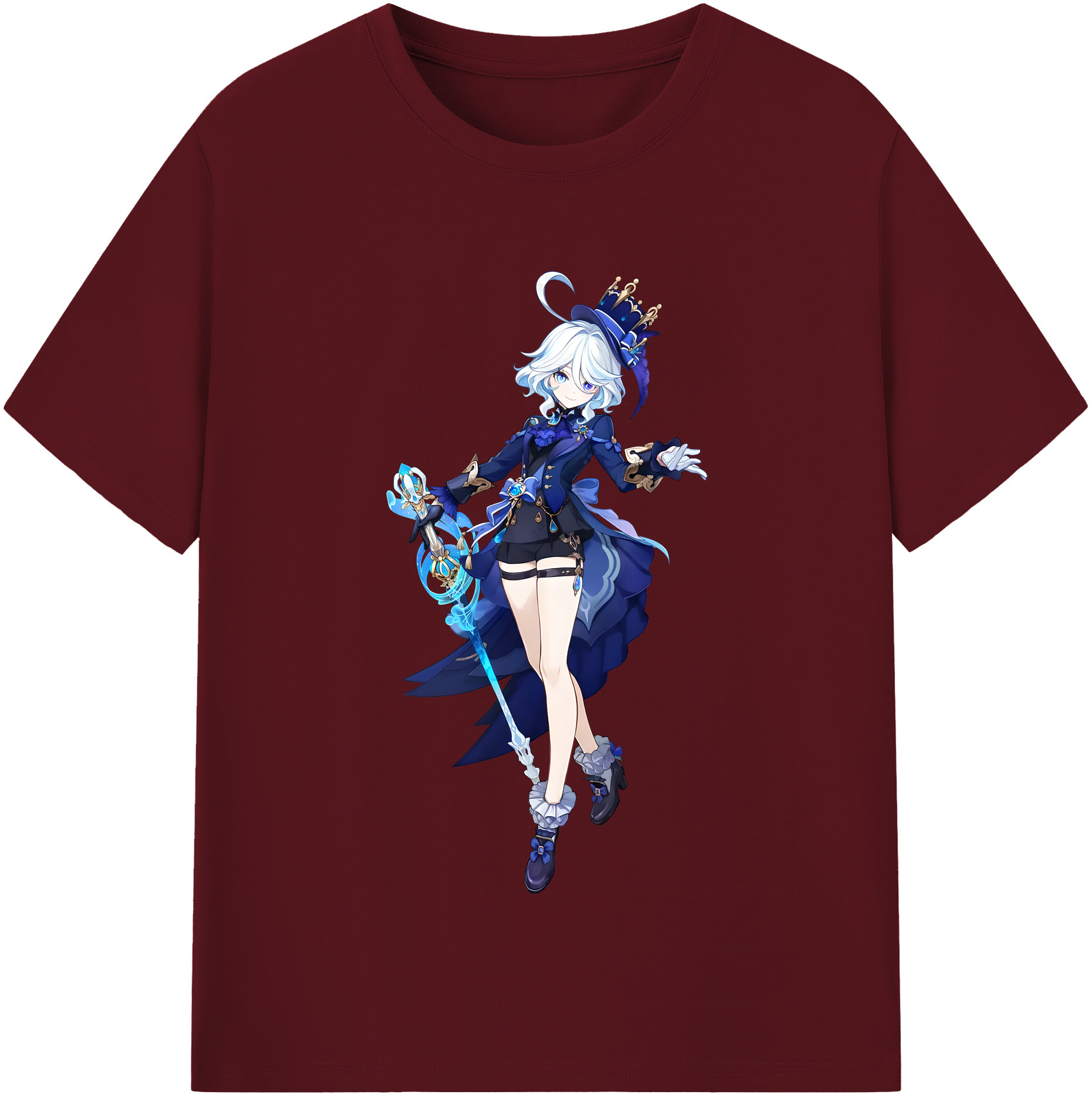 げんし神 フリーナ genshin Furina 綿100％半袖Tシャツ（フロントプリント）